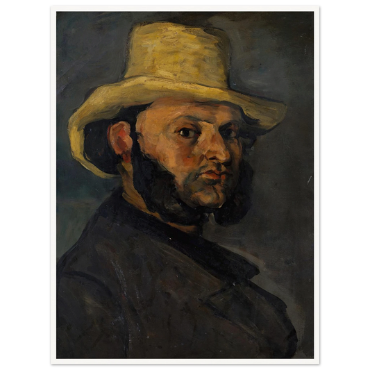 Gustave Boyer (b. 1840) in a Straw Hat (1870–71) Art Print | Paul Cezanne - Framed Poster - 30x40 cm / 12x16″ - Black frame