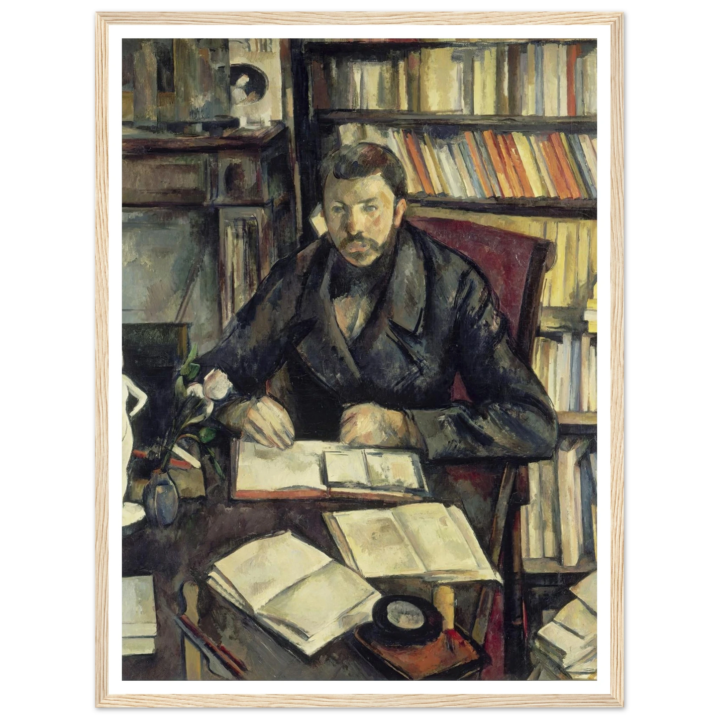Gustave Geffroy (1895 - 1896) Art Print | Paul Cezanne - Framed Poster - 30x40 cm / 12x16″ - Black frame
