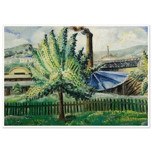Güterbahnhof, Baumgarten vor Güterbahnhof (1927) Art Print | Paul Kleinschmidt - Framed Poster - 30x40 cm / 12x16″ - Black frame