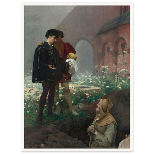 Hamlet Et Les Fossoyeurs (1884) Art Print | Pascal Adolphe Jean Dagnan Bouveret - Framed Poster - 30x40 cm / 12x16″ - Black frame