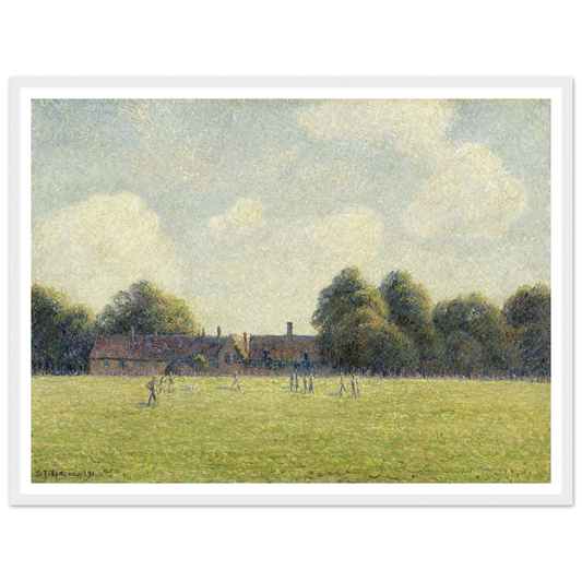 Hampton Court Green (1891) Art Print | Camille Pissarro - Framed Poster - 30x40 cm / 12x16″ - Black frame