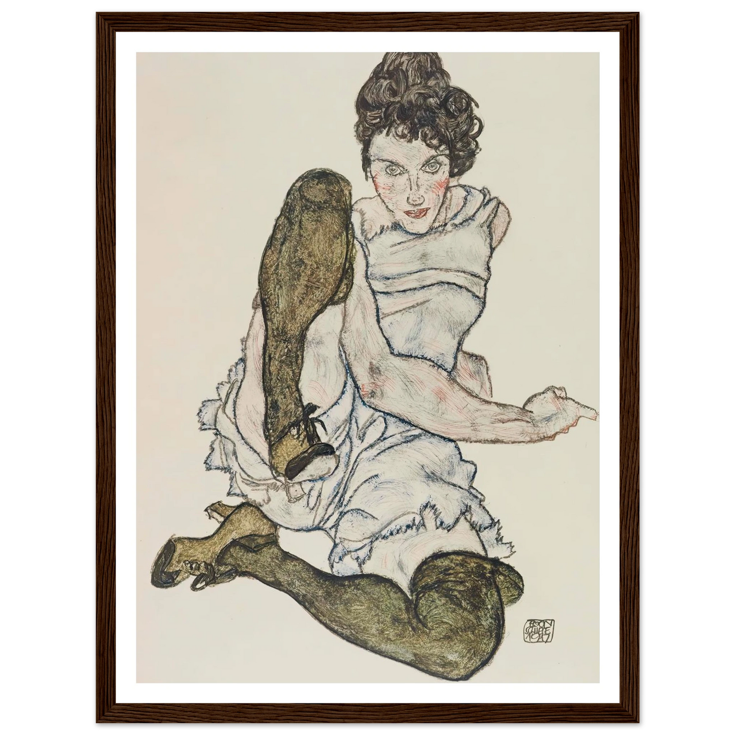 Handzeichnungen (1920) Art Print | Egon Schiele - Framed Poster - 30x40 cm / 12x16″ - Black frame