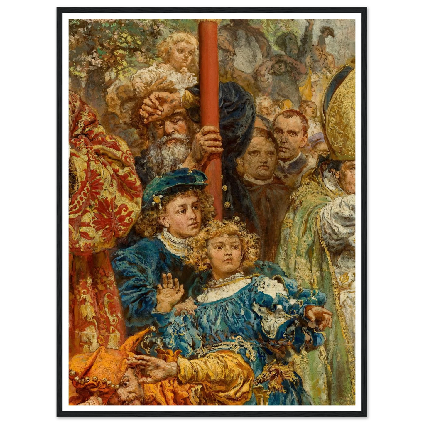 Hanging of the Sigismund bell at the Cathedral Tower in 1521 in Kraków (1874) Art Print | Jan Matejko - Framed Poster - 30x40 cm / 12x16″ - Black frame