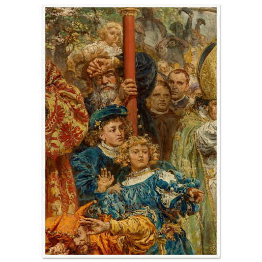 Hanging of the Sigismund bell at the Cathedral Tower in 1521 in Kraków (1874) Art Print | Jan Matejko - Framed Poster - 30x40 cm / 12x16″ - Black frame