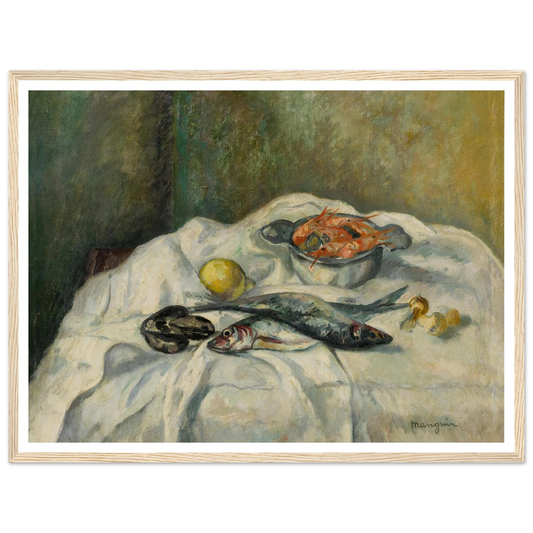 Harengs et crevettes (1934) Art Print | Henri Manguin - Framed Poster - 30x40 cm / 12x16″ - Black frame