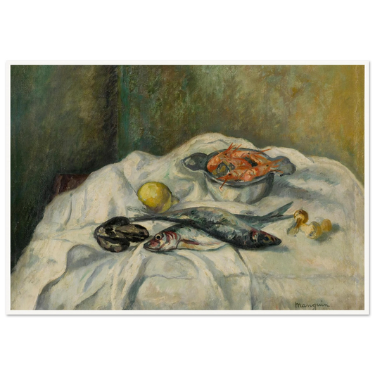 Harengs et crevettes (1934) Art Print | Henri Manguin - Framed Poster - 30x40 cm / 12x16″ - Black frame