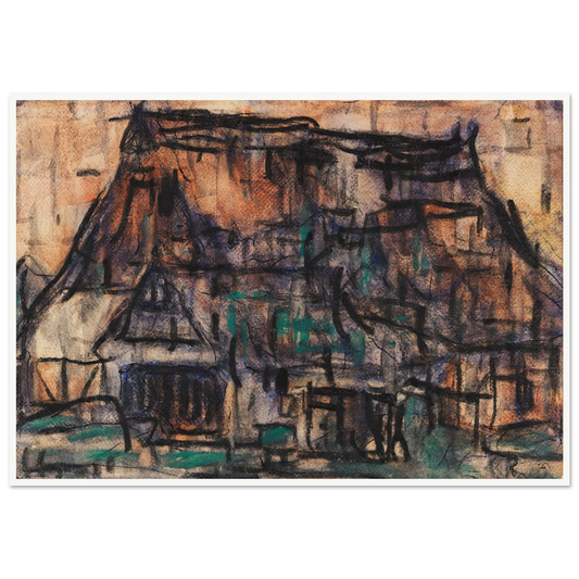 Haus in Soest (1920) Art Print | Christian Rohlfs - Framed Poster - 30x40 cm / 12x16″ - Black frame