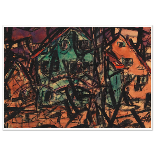 Häuser (1919) Art Print | Christian Rohlfs - Framed Poster - 30x40 cm / 12x16″ - Black frame