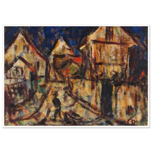 Häuser in Soest (1918) Art Print | Christian Rohlfs - Framed Poster - 30x40 cm / 12x16″ - Black frame