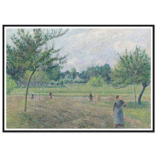 Haymaking at Éragny (1892) Art Print | Camille Pissarro - Framed Poster - 30x40 cm / 12x16″ - Black frame
