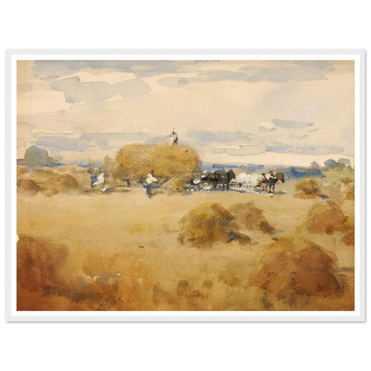 Haymaking Scene Art Print | William Henry Holmes - Framed Poster - 30x40 cm / 12x16″ - Black frame