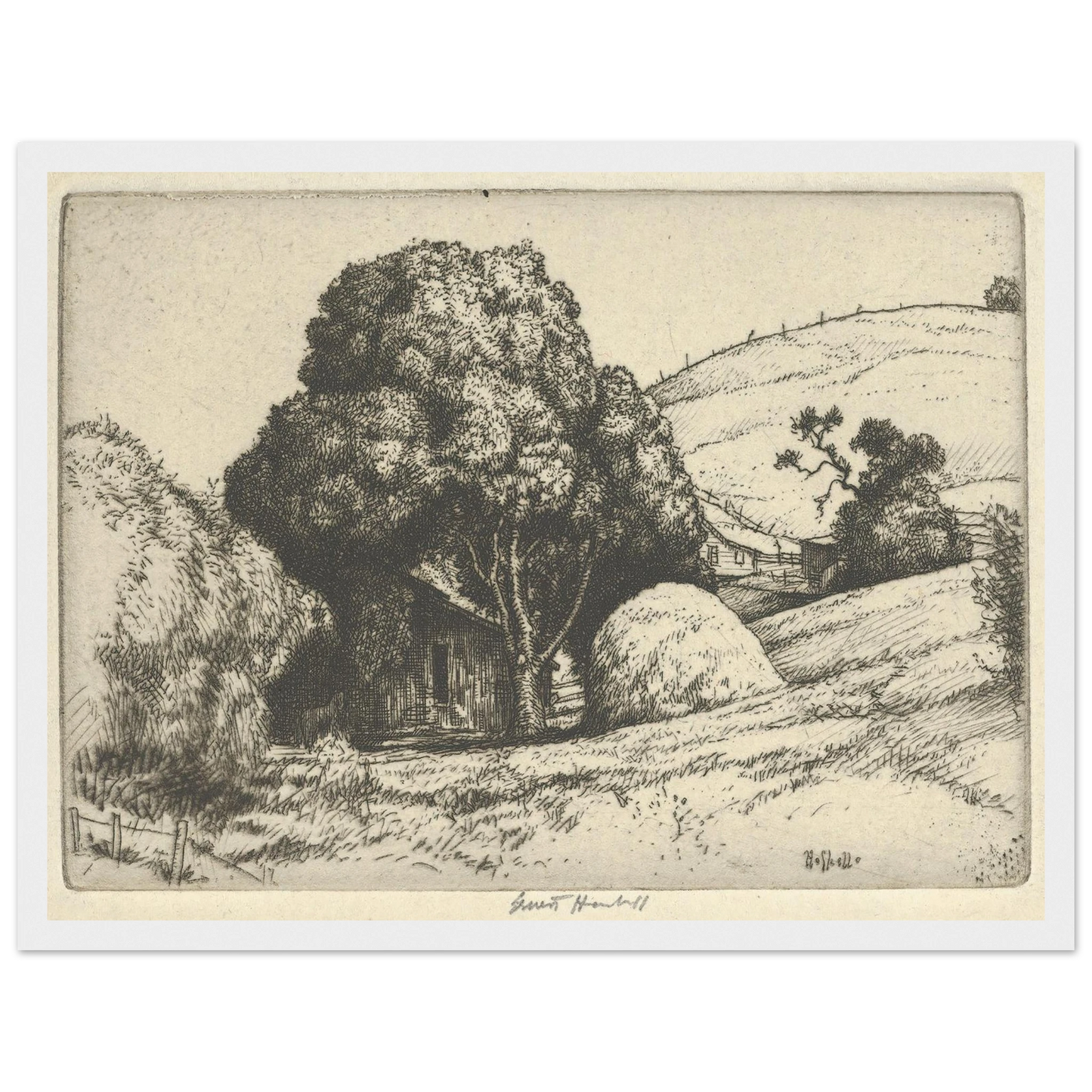 Haystack (1919) Art Print | Ernest Haskell - Framed Poster - 30x40 cm / 12x16″ - Black frame