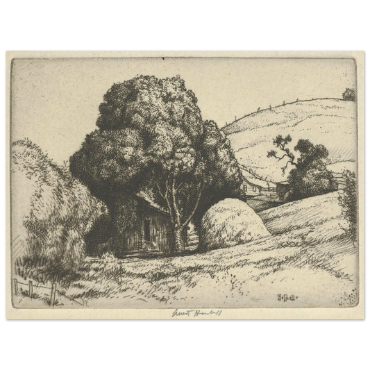Haystack (1919) Art Print | Ernest Haskell - Framed Poster - 30x40 cm / 12x16″ - Black frame