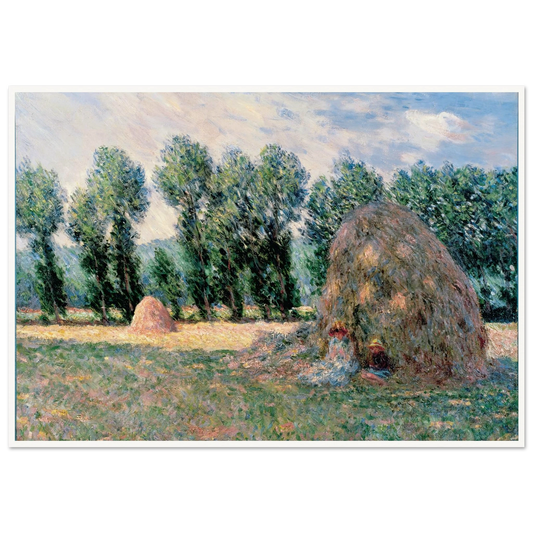 Haystacks (1885) Art Print | Claude Monet - Framed Poster - 30x40 cm / 12x16″ - Black frame