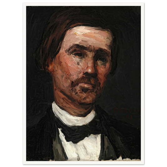 Head Of A Man (1865) Art Print | Paul Cezanne - Framed Poster - 30x40 cm / 12x16″ - Black frame