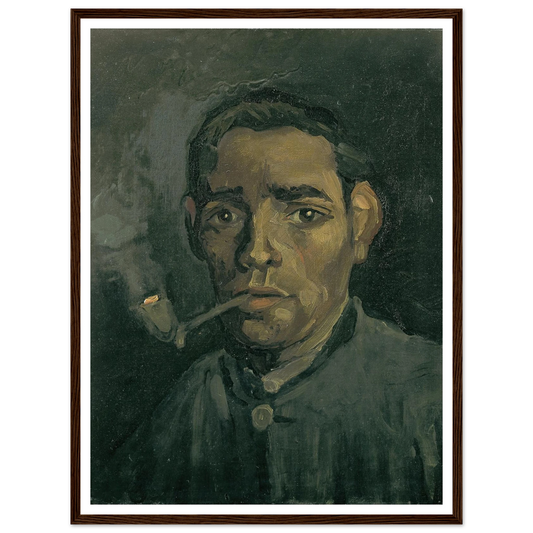 Head Of A Man Art Print | Vincent van Gogh - Framed Poster - 30x40 cm / 12x16″ - Black frame