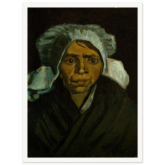 Head of a Peasant Woman (1884) Art Print | Vincent van Gogh - Framed Poster - 30x40 cm / 12x16″ - Black frame