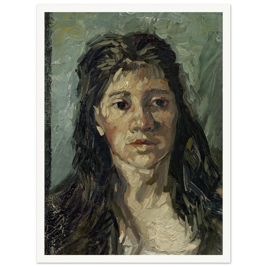 Head Of A Prostitute Art Print | Vincent van Gogh - Framed Poster - 30x40 cm / 12x16″ - Black frame
