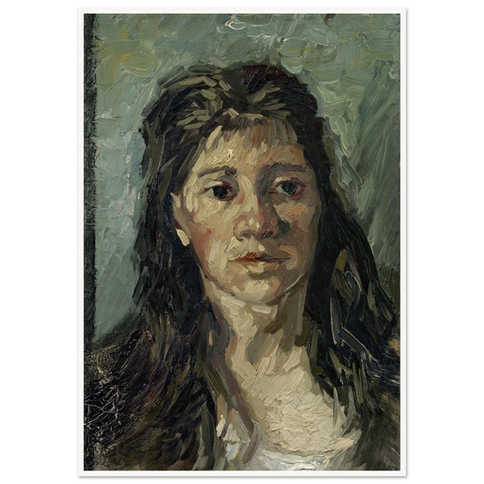 Head Of A Prostitute Art Print | Vincent van Gogh - Framed Poster - 30x40 cm / 12x16″ - Black frame