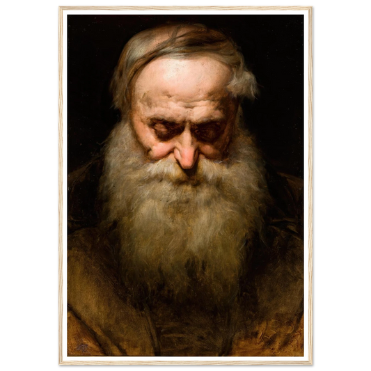 Head of an Old Man with a Grey Beard (1858) Art Print | Jan Matejko - Framed Poster - 30x40 cm / 12x16″ - Black frame
