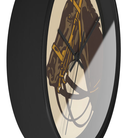 Heidedaunen Torfstreu Wall Clock | Julius Klinger - Black - Black Base - 10"