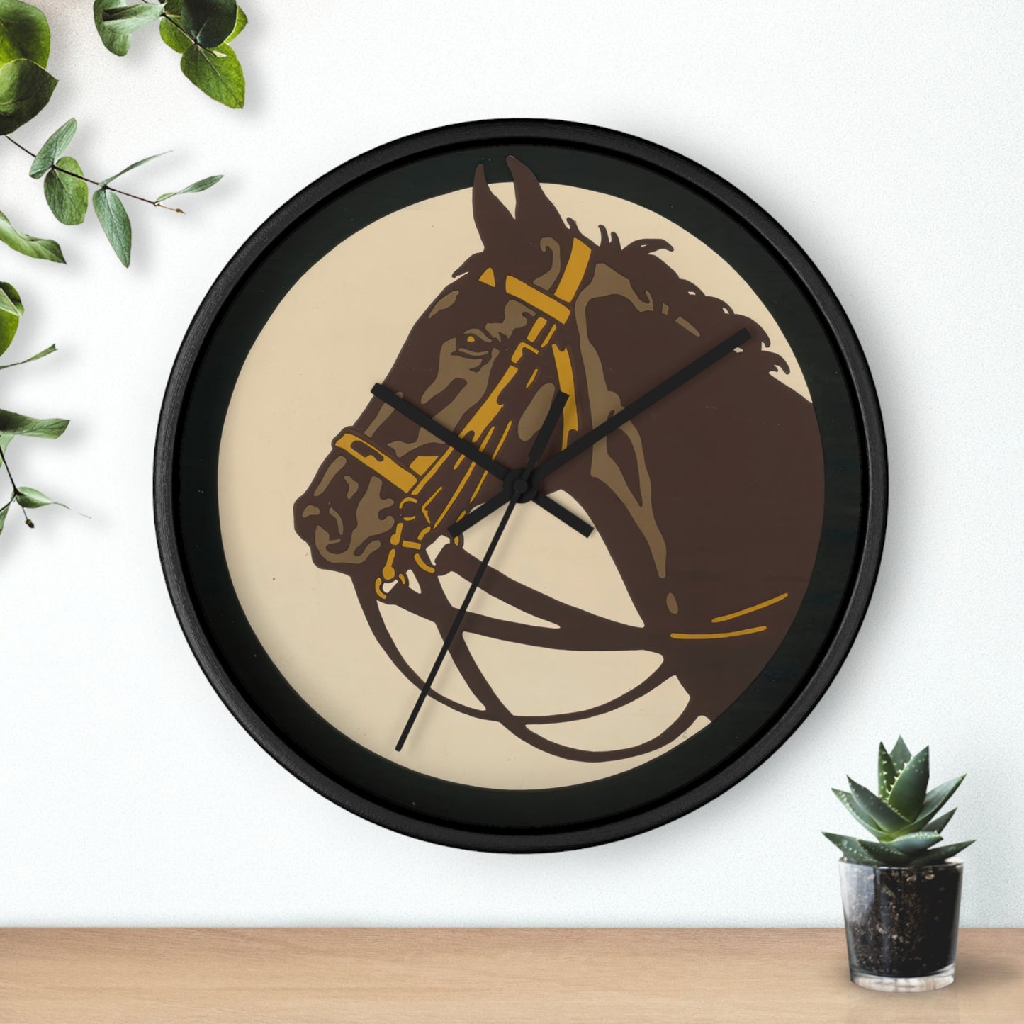 Heidedaunen Torfstreu Wall Clock | Julius Klinger - Black - Black Base - 10"