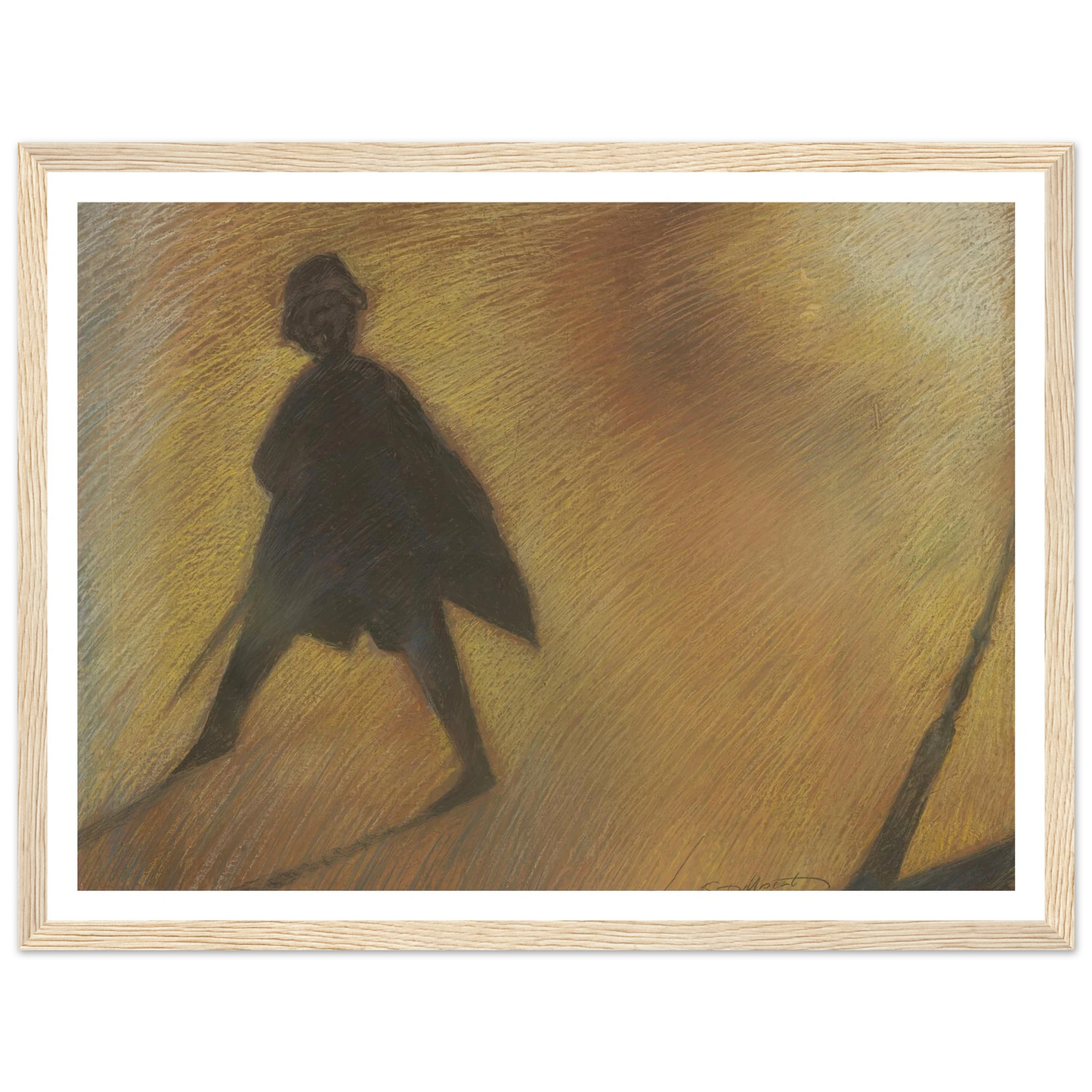 Het einde van een mooie dag – Figuur in tegenlicht (1912) Art Print | Leon Spilliaert - Framed Poster - 30x40 cm / 12x16″ - Black frame