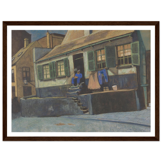Het huis genaamd ‘De Preekstoel’ te Oostende (1911) Art Print | Leon Spilliaert - Framed Poster - 30x40 cm / 12x16″ - Black frame