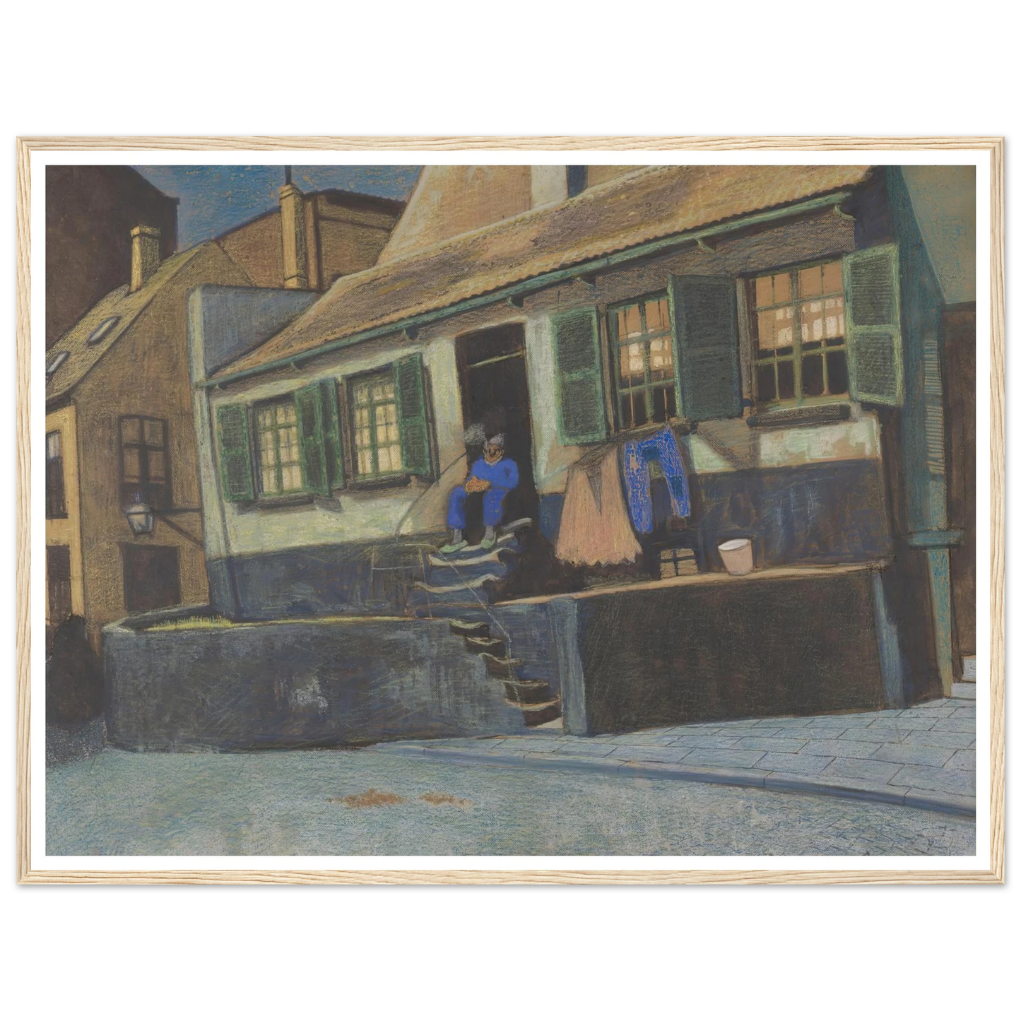Het huis genaamd ‘De Preekstoel’ te Oostende (1911) Art Print | Leon Spilliaert - Framed Poster - 30x40 cm / 12x16″ - Black frame