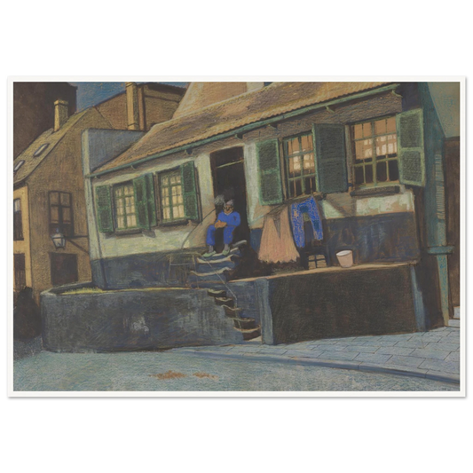 Het huis genaamd ‘De Preekstoel’ te Oostende (1911) Art Print | Leon Spilliaert - Framed Poster - 30x40 cm / 12x16″ - Black frame