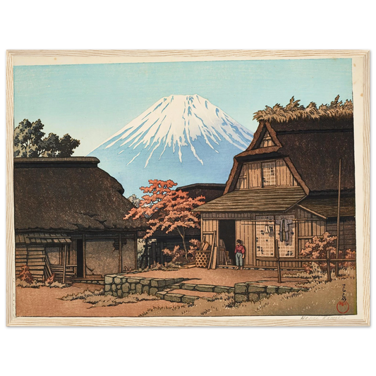 Hirano no aki (Autumn at Hirano) (1945) Art Print | Kawase Hasui - Framed Poster - 30x40 cm / 12x16″ - Black frame