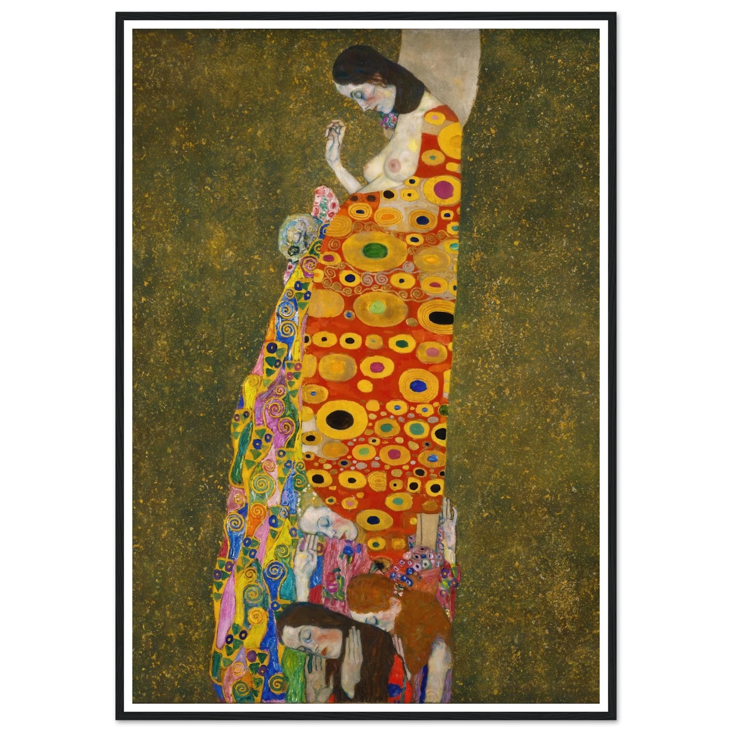 Hope, II (1907 - 1908) Art Print | Gustav Klimt - Framed Poster - 30x40 cm / 12x16″ - Black frame