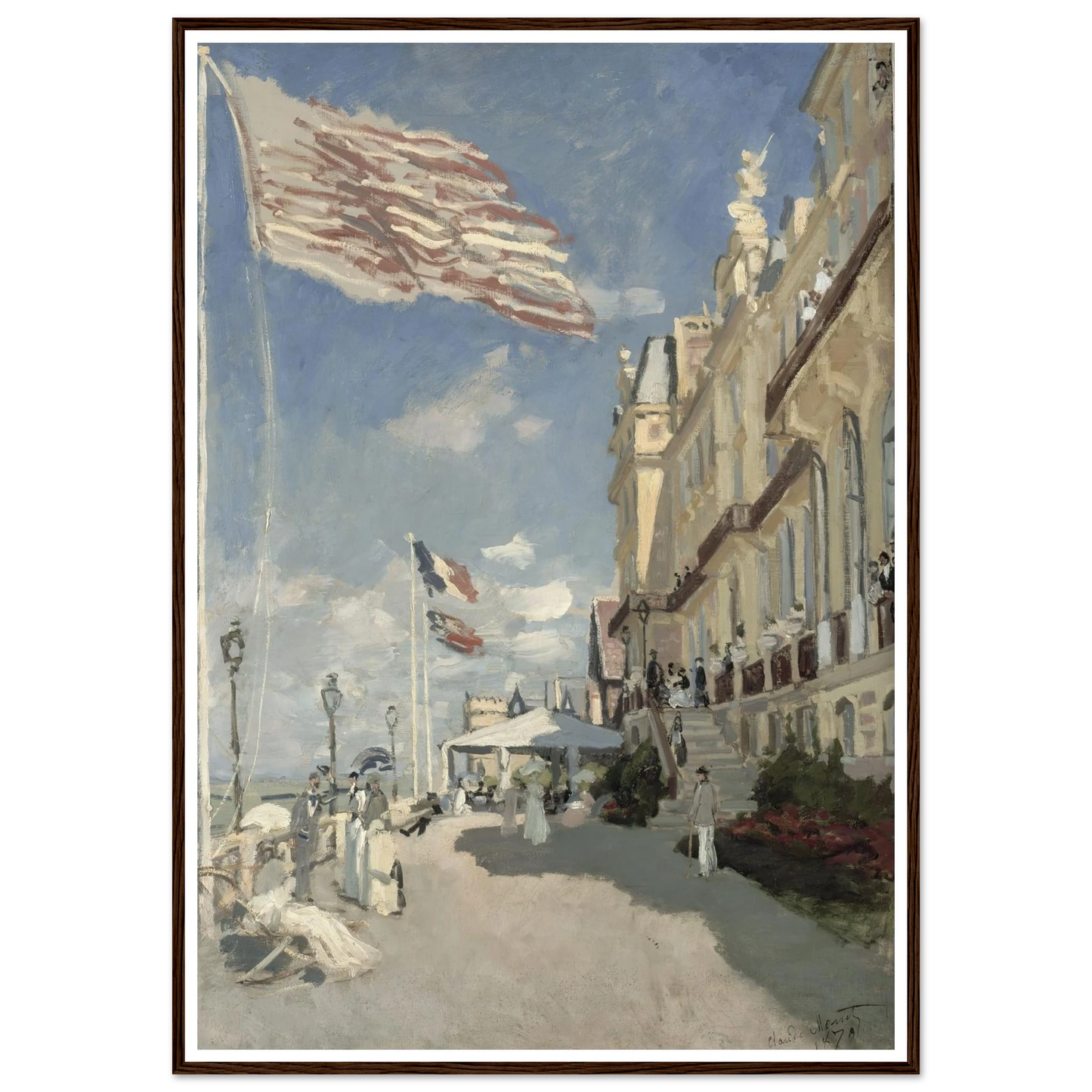 Hôtel des roches noires. Trouville (1870) Art Print | Claude Monet - Framed Poster - 70x100 cm / 28x40″ - Black frame
