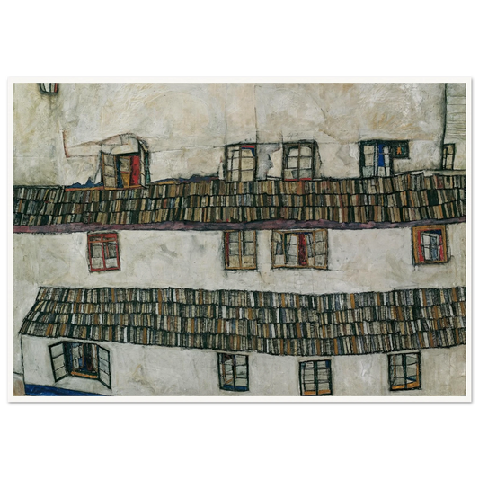 House wall (window) (1914) Art Print | Egon Schiele - Framed Poster - 30x40 cm / 12x16″ - Black frame
