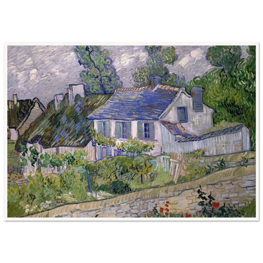 Houses at Auvers Art Print | Vincent van Gogh - Framed Poster - 30x40 cm / 12x16″ - Black frame