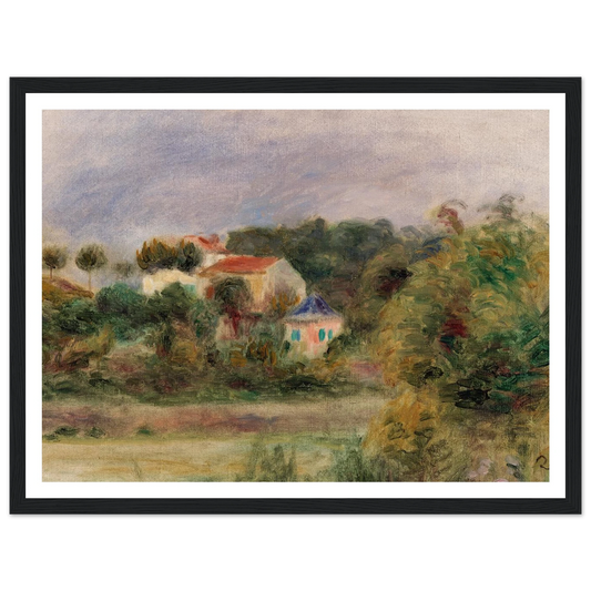 Houses in a Park (Maisons dans un parc) (c. 1911) Art Print | Pierre Auguste Renoir - Framed Poster - 30x40 cm / 12x16″ - Black frame