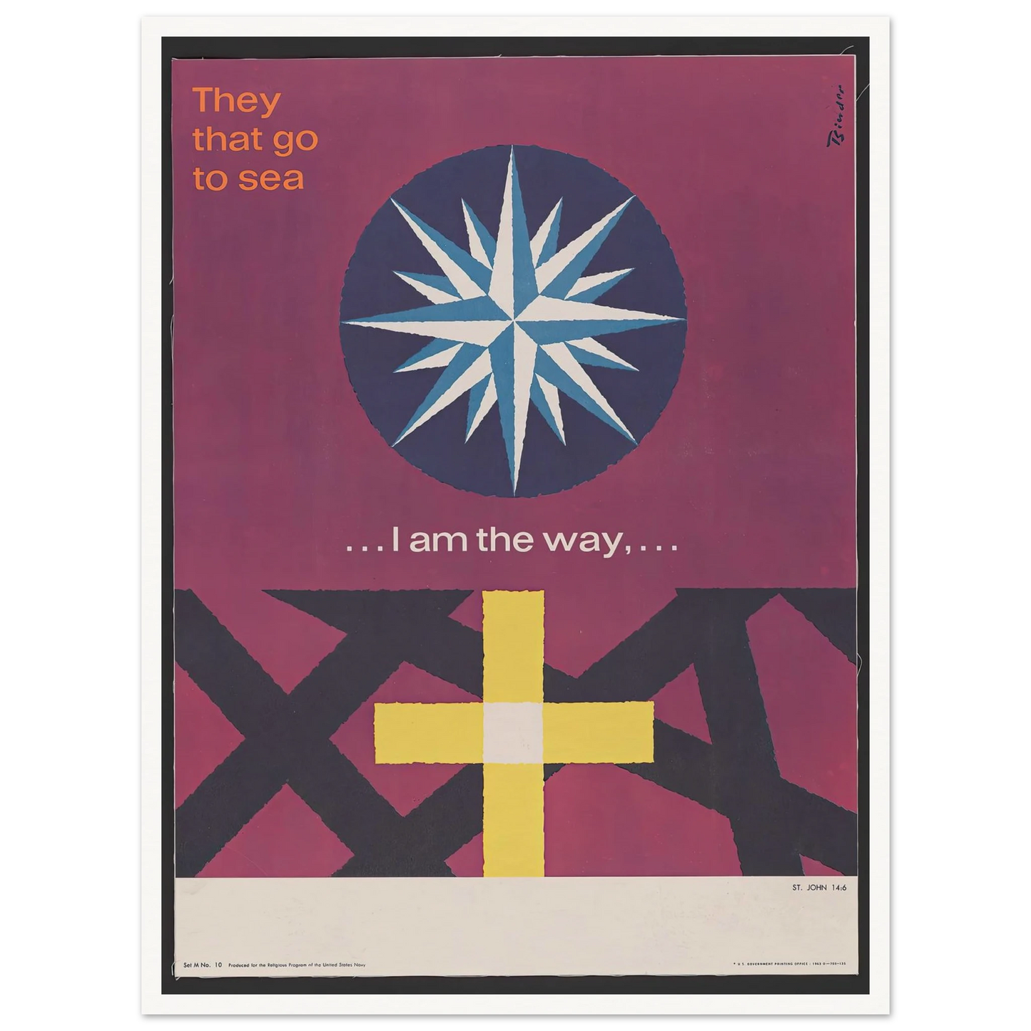 I am the way… St. John 14_6 (1963) Art Print | Joseph Binder - Framed Poster - 30x40 cm / 12x16″ - Black frame