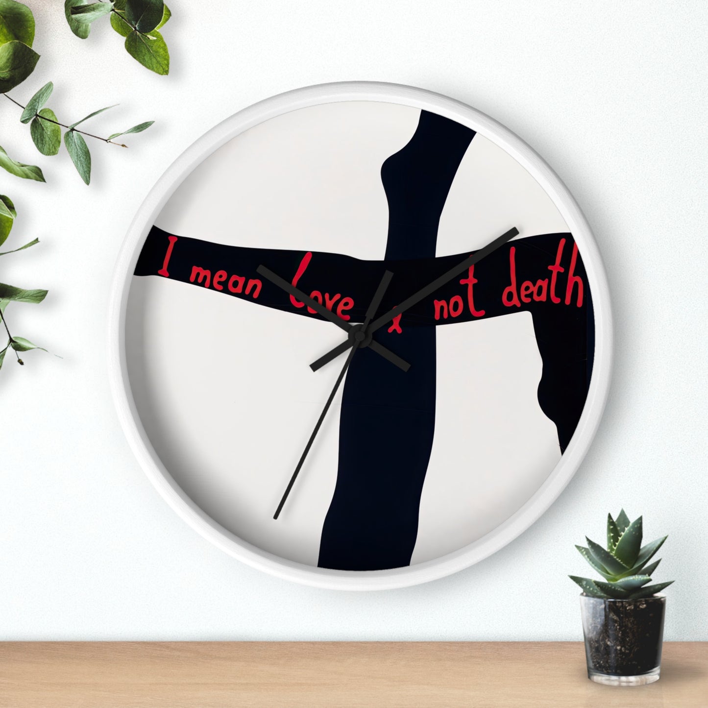 "I mean love, not death" Wall Clock | Yurko Gutsulyak - Black - White Base - 10"