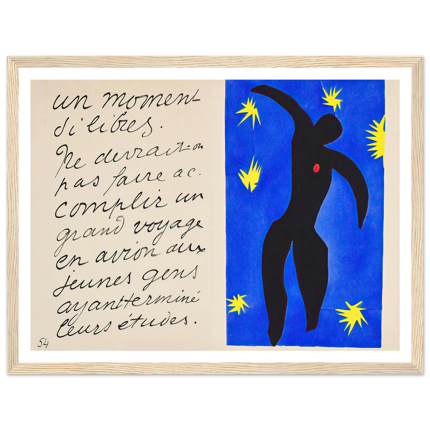 Icarus (1947) Art Print | Henri Matisse - Framed Poster - 30x40 cm / 12x16″ - Black frame