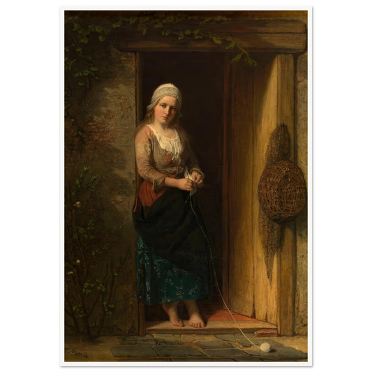 Ida, the Fisherman’s Daughter at the Doorway (1851) Art Print | Jozef Israels - Framed Poster - 30x40 cm / 12x16″ - Black frame