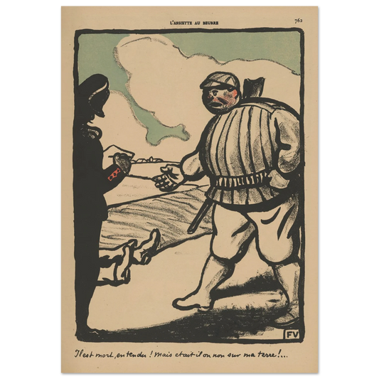 Il est mort, entendu ! (…) (1902) Art Print | Felix Vallotton - Framed Poster - 30x40 cm / 12x16″ - Black frame