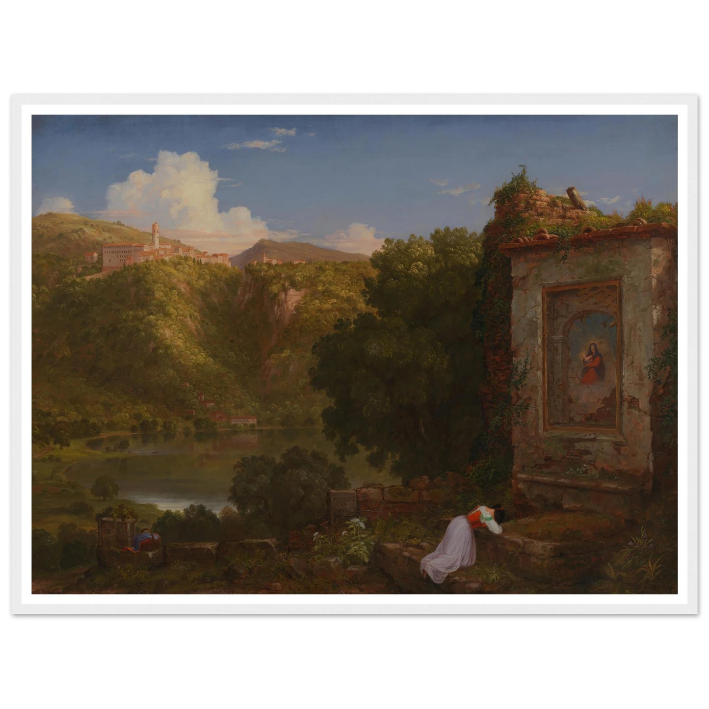 Il Penseroso (1845) Art Print | Thomas Cole - Framed Poster - 30x40 cm / 12x16″ - Black frame