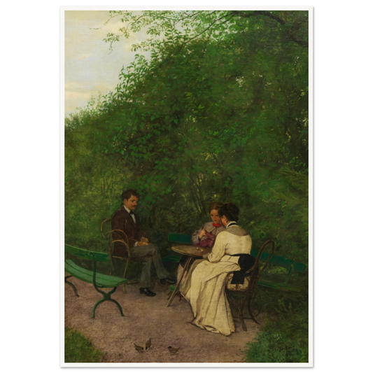 Im Garten (1877) Art Print | Hans Thoma - Framed Poster - 30x40 cm / 12x16″ - Black frame