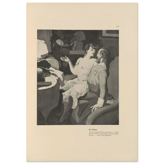 In Nizza (1908) Art Print | Ferdinand Freiherr von Reznicek - Framed Poster - 30x40 cm / 12x16″ - Black frame