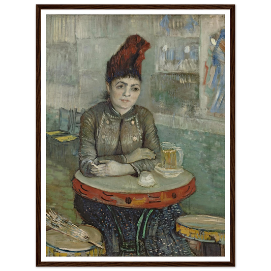 In the café; Agostina Segatori in Le tambourin (1887 - 1888) Art Print | Vincent van Gogh - Framed Poster - 30x40 cm / 12x16″ - Black frame