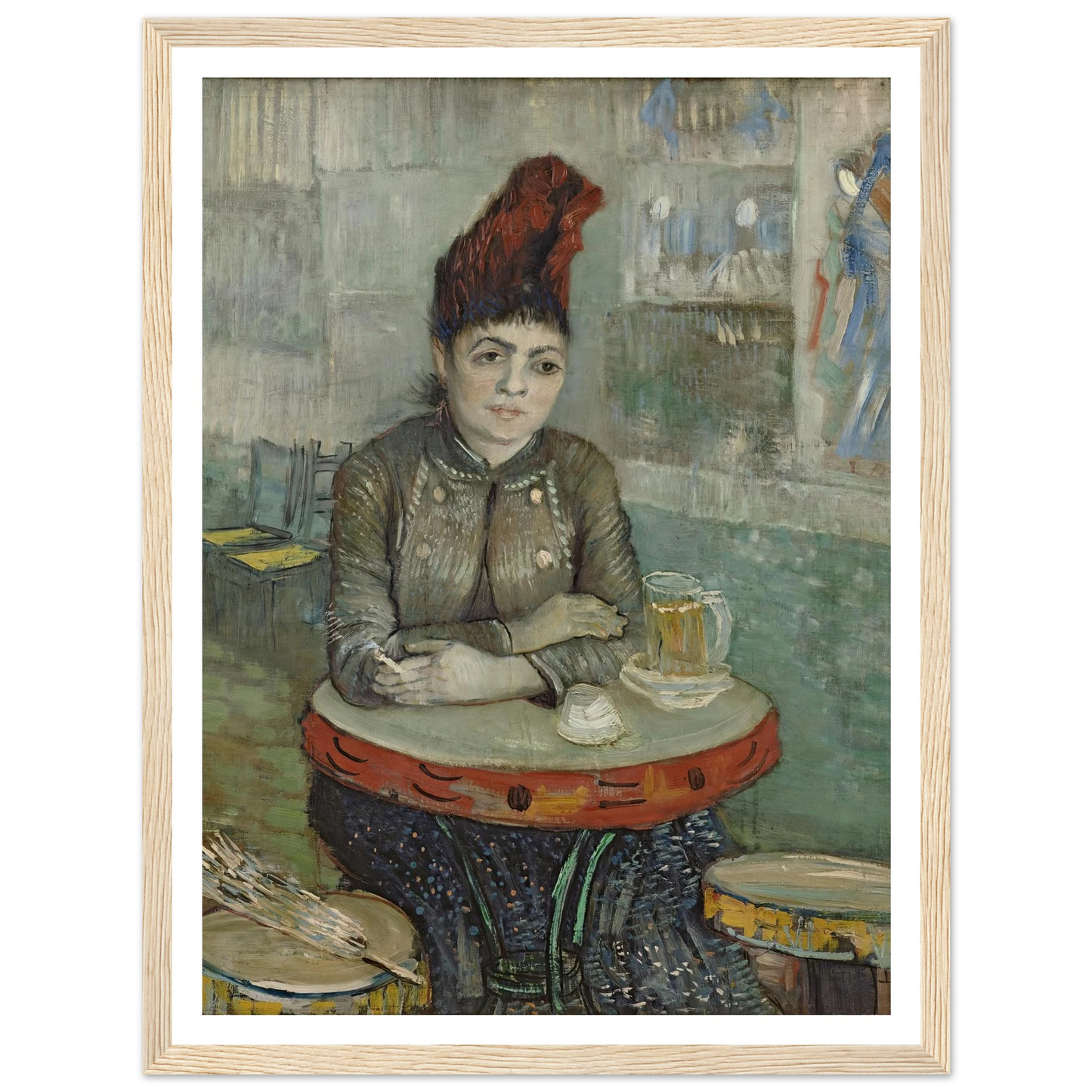 In the café; Agostina Segatori in Le tambourin (1887 - 1888) Art Print | Vincent van Gogh - Framed Poster - 30x40 cm / 12x16″ - Black frame