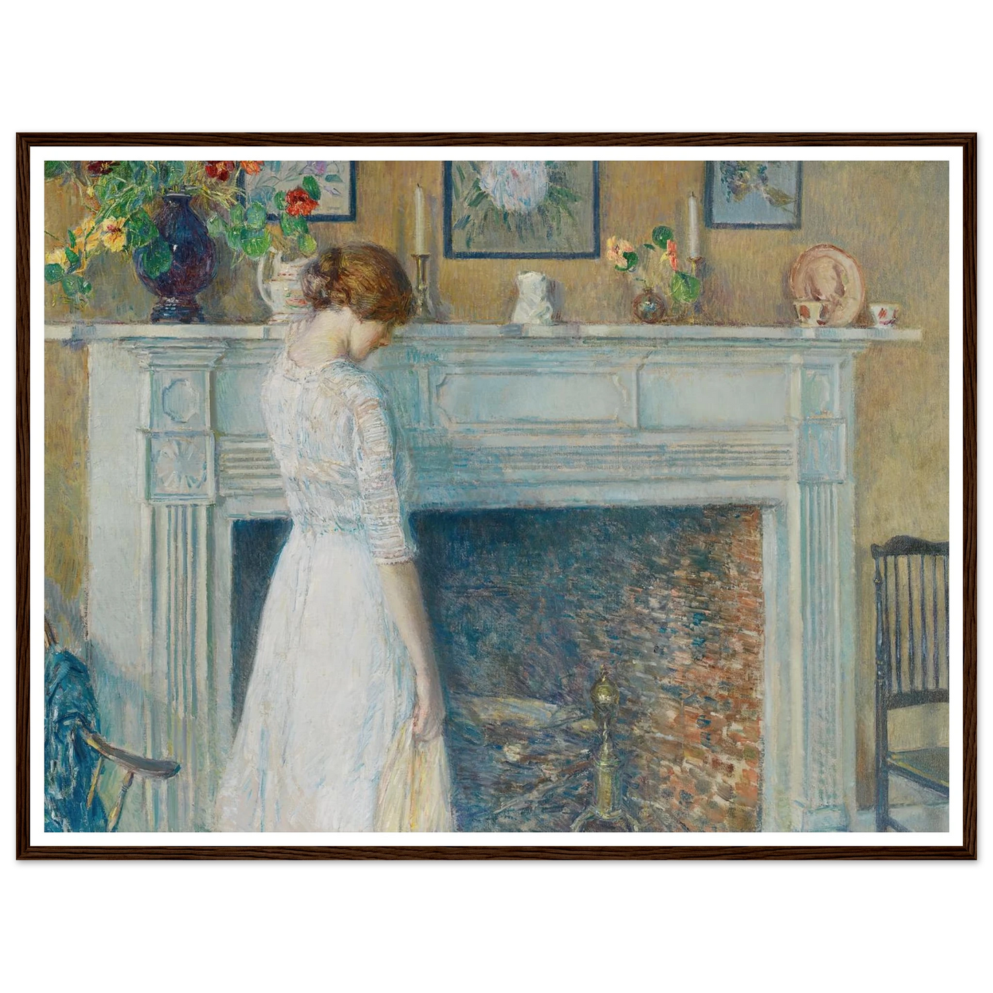 In the Old House (1914) Art Print | Childe Hassam - Framed Poster - 30x40 cm / 12x16″ - Black frame