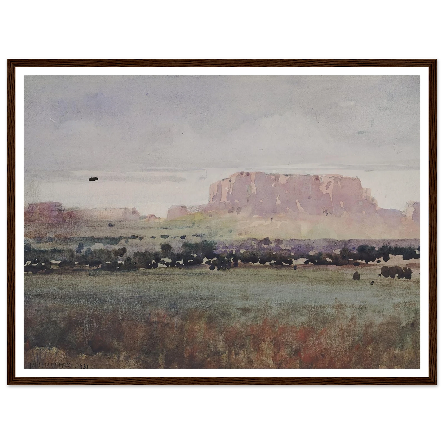 In The Plateau Country, Colorado (1931) Art Print | William Henry Holmes - Framed Poster - 30x40 cm / 12x16″ - Black frame