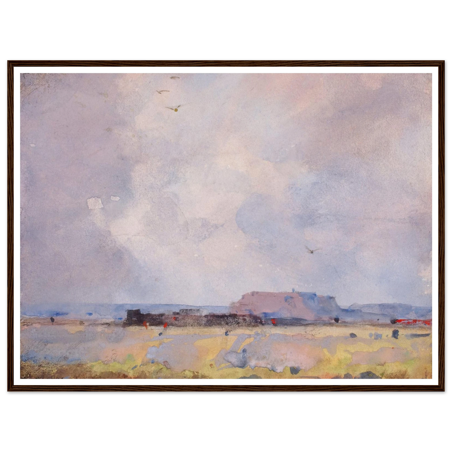 In The Plateau Country, With An Inhabited Pueblo (1929) Art Print | William Henry Holmes - Framed Poster - 30x40 cm / 12x16″ - Black frame