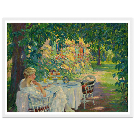 In the shade (1920) Art Print | Edward Cucuel - Framed Poster - 30x40 cm / 12x16″ - Black frame